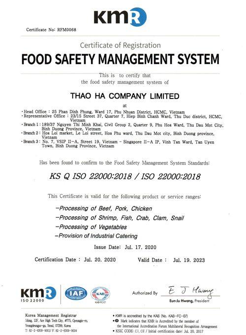 Chứng nhận ISO 22000